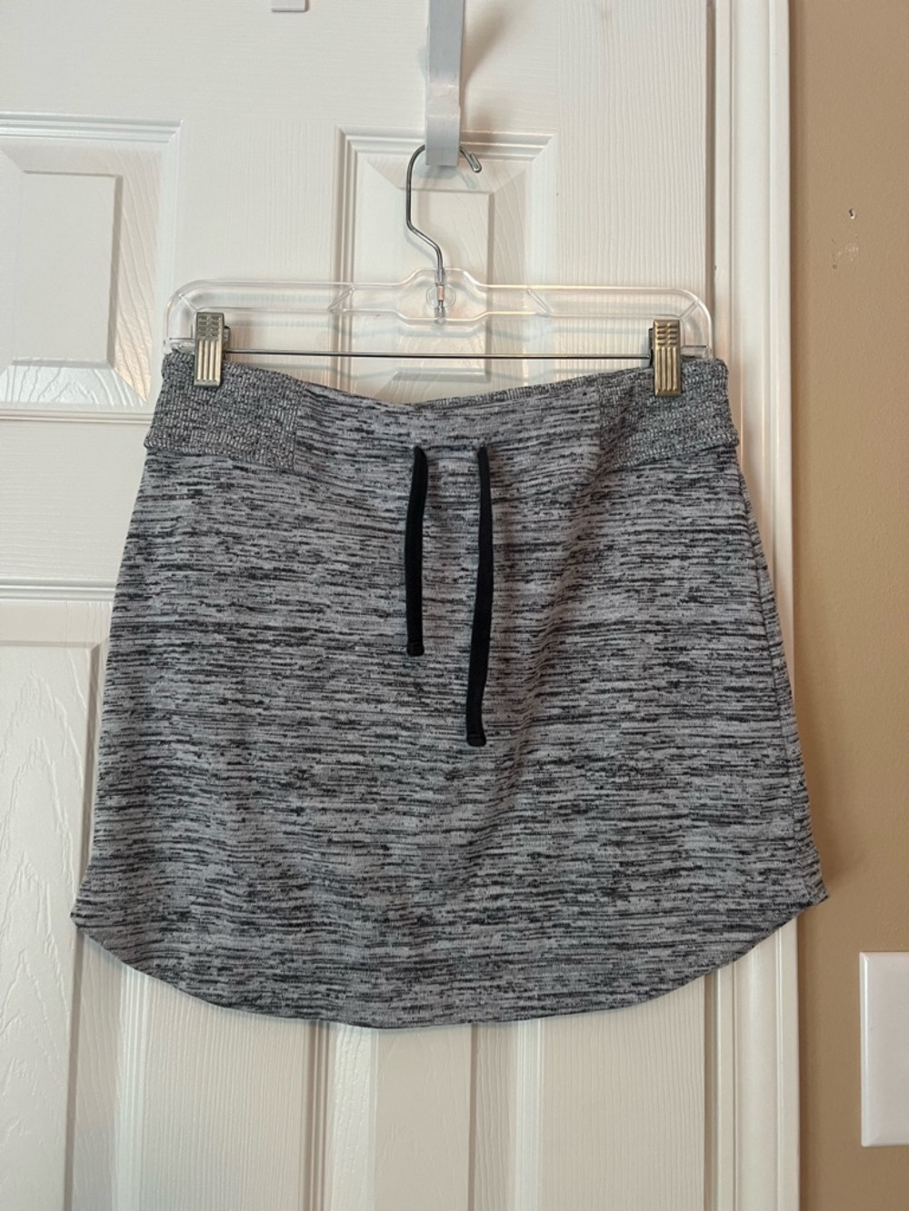 Athleta Heather Gray Knit Drawstring Mini Skirt